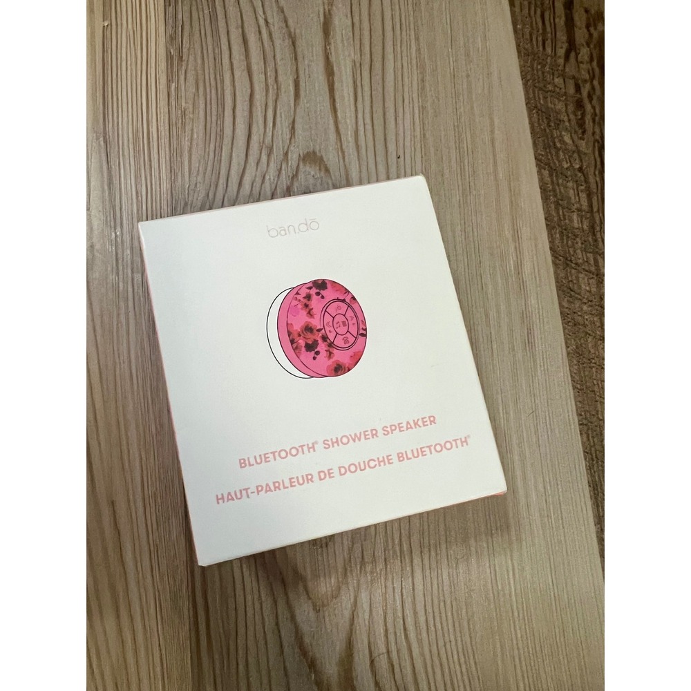Bando Bluetooth Shower Speaker Pink Floral Water Resistant Wireless Portable